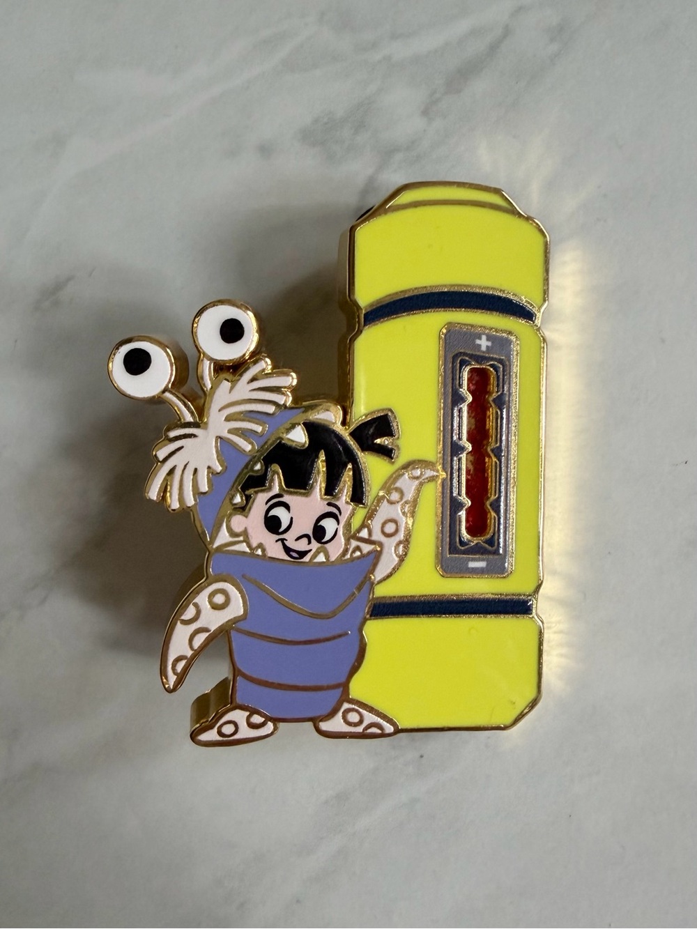 BoxLunch Monsters, Inc. Scream Canister Liquid Glitter Filled Enamel Pin - Boo